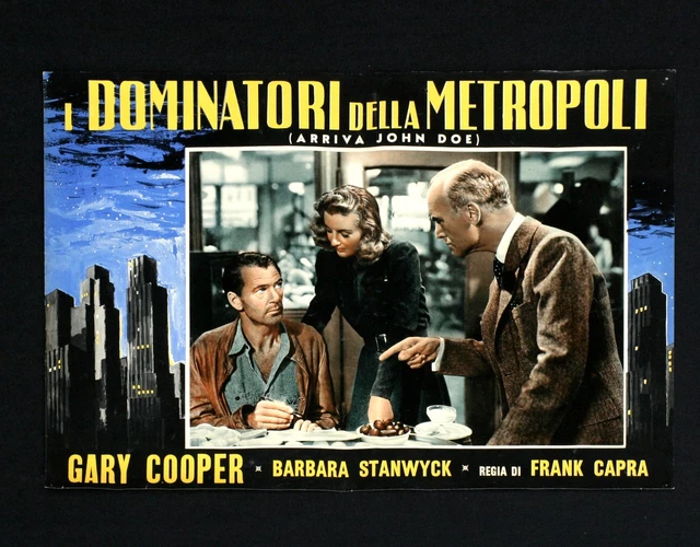 ARRIVA JOHN DOE fotobusta poster Frank Capra Gary Cooper Stanwyck Meet