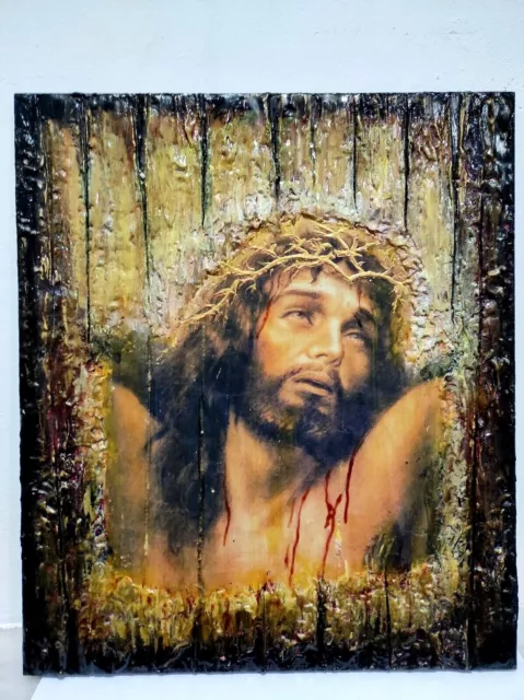 Jesus Christ Crossed - Crown of Thorns on Head Icon-Greek Orthodox Russian Icons