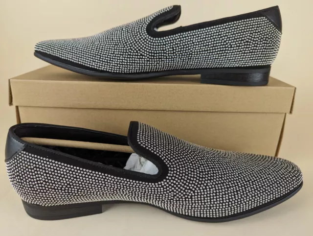 STEVE MADDEN MEZMORYZ Loafers Mens 8 Black Silver Studded Slip On Shoes ...