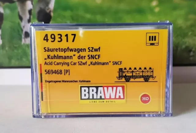 BRAWA 49317 - Wagon Pot acide SZwf "Kuhlmann"SNCF - HO 1/87 - EP III