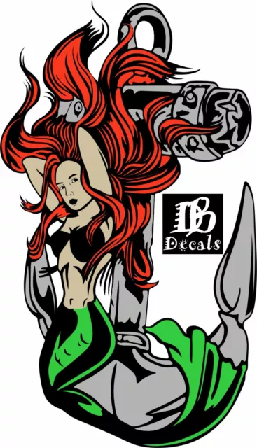 Mermaid Sexy Girl Ship Anchor Siren Car Boat Truck Window Vinyl Decal Sticker