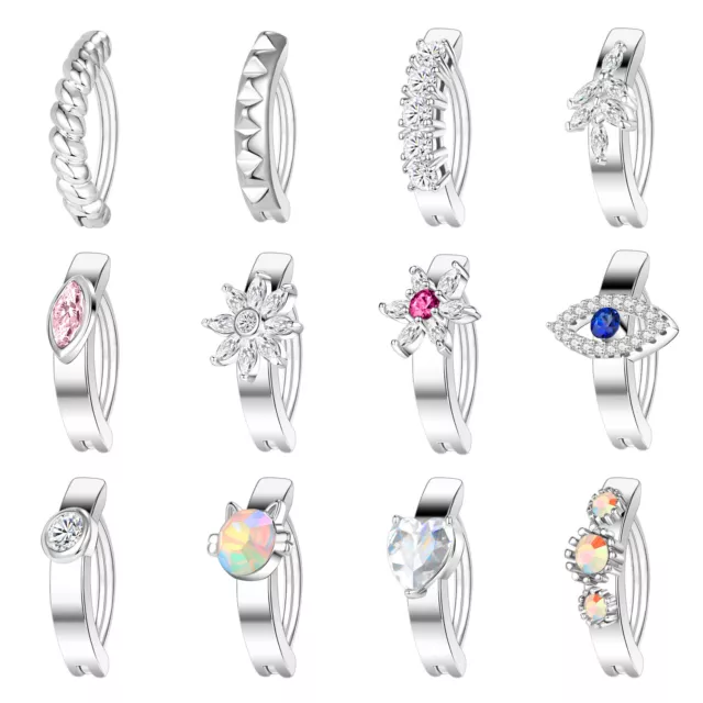 14G Belly Button Rings for Women Clicker Zircon Belly Barbell Navel Piercings