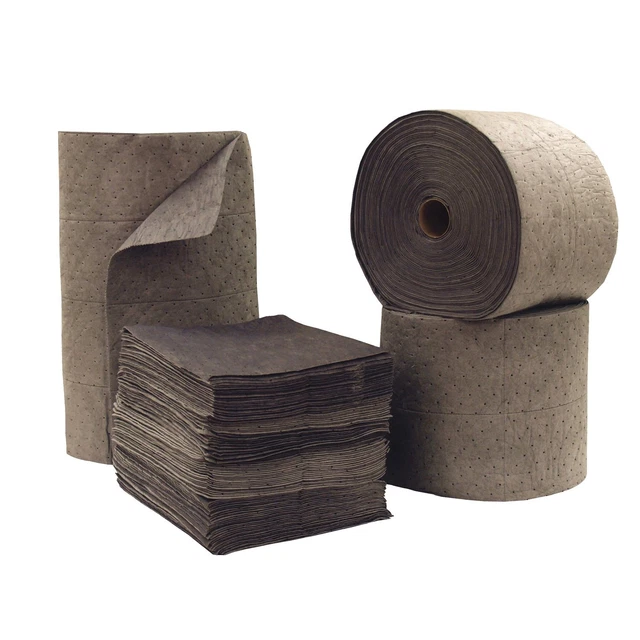 19" x 15" Gray Standard Meltblown Oil/Chemicals/Water Sorbent Pads 100 Pieces