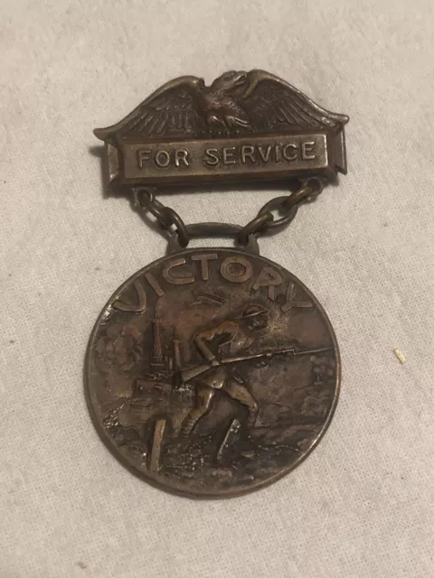 US FULTON COUNTY NEW YORK WWI Victory Service Medal 1917-1919 Engraved To CJW