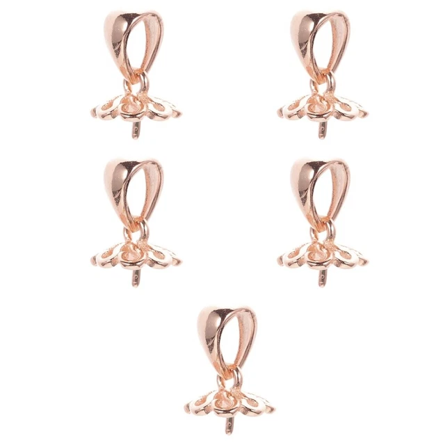 5 piezas Colgante de perlas Cierre Collar Plata Fina Colgante Hebilla