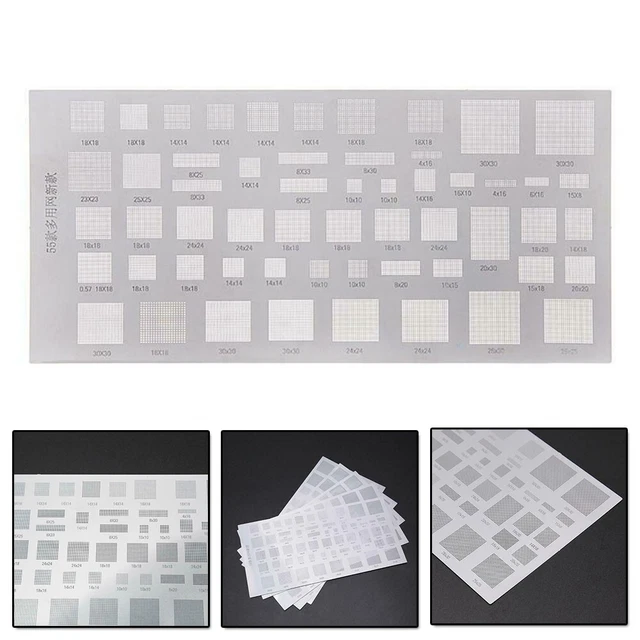 Stencil per piante stagno argento 195 mm x 10 mm 7,68 x 3,94"" 5 pezzi reballing
