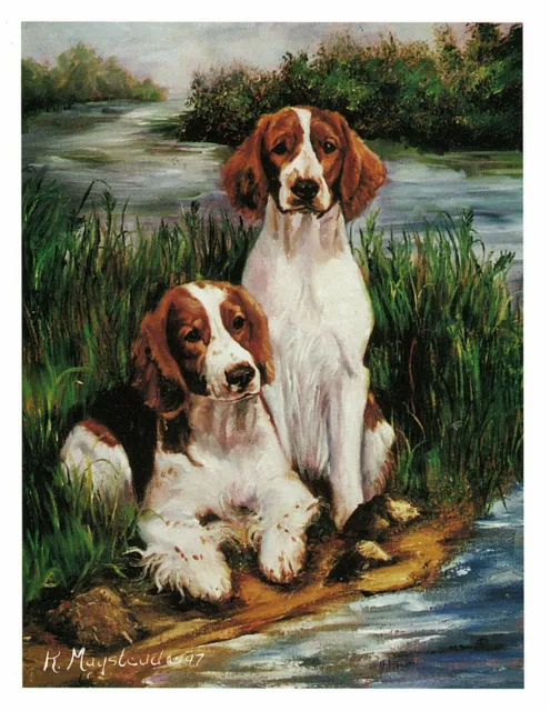 Welshie Pet Dog Pair By Stream Notecard Set - 6 Blank Notecards Ruth Maystead