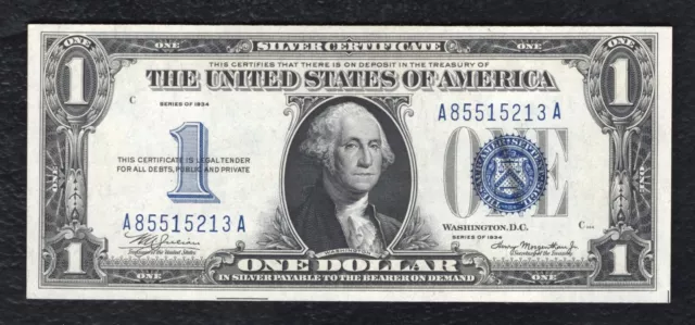 Fr. 1606 1934 $1 One Dollar “Funnyback” Silver Certificate Note Gem Uncirculated