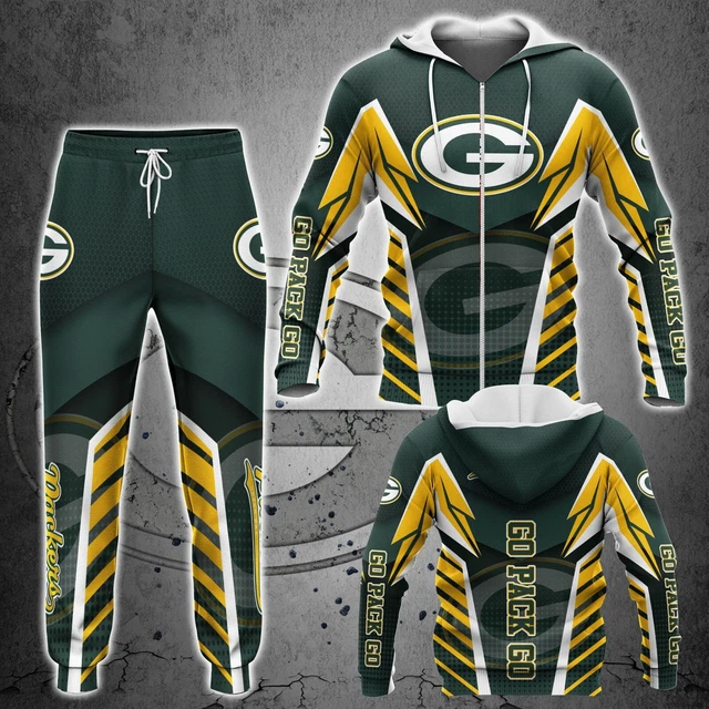 Green Bay Packers Mens Hoodie Tracksuit Casual Sweatshirt Sweatpants Outfits