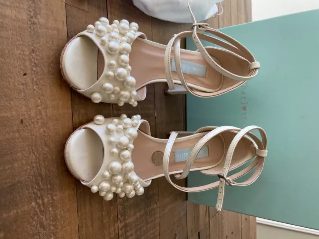Chanel pearl top wedding shoes