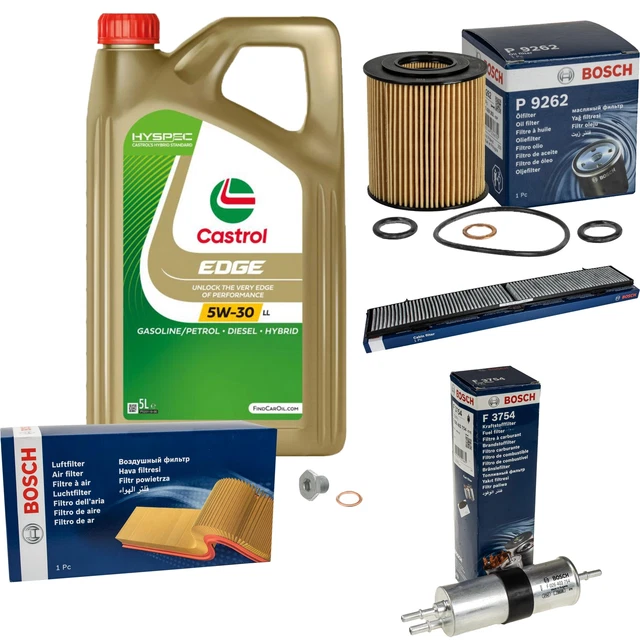 BOSCH CONTROLLO SET 5 L Original Castrol EDGE FST 5W-30 LL per BMW X 1 ...