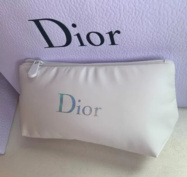 Dior Beauty White Fabric Airbag Makeup Bag