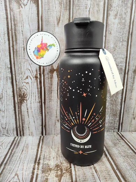 Botella de agua celestial negra aislada de acero United By Blue UBB 32 oz nueva con etiquetas