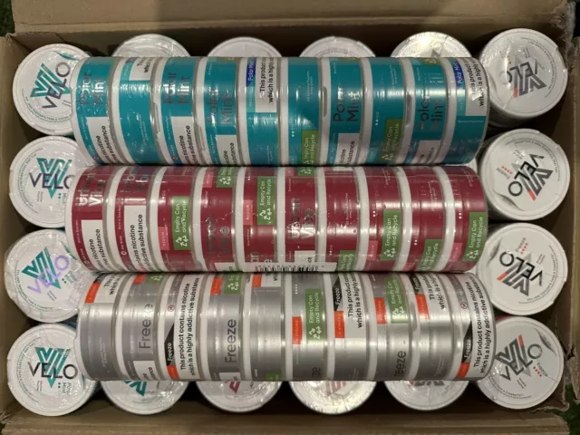 30 X Velo (10 X Urban Vibe, 10 X Polar Mint, 10 X Freeze) Worth Over £200