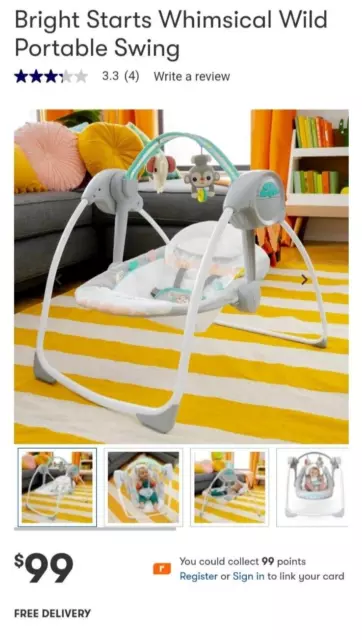 Bright Starts Whimsical Wild Portable Swing