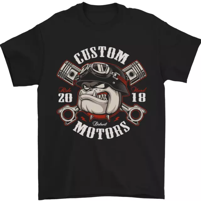 T-shirt personalizzata moto biker bulldog 100% cotone