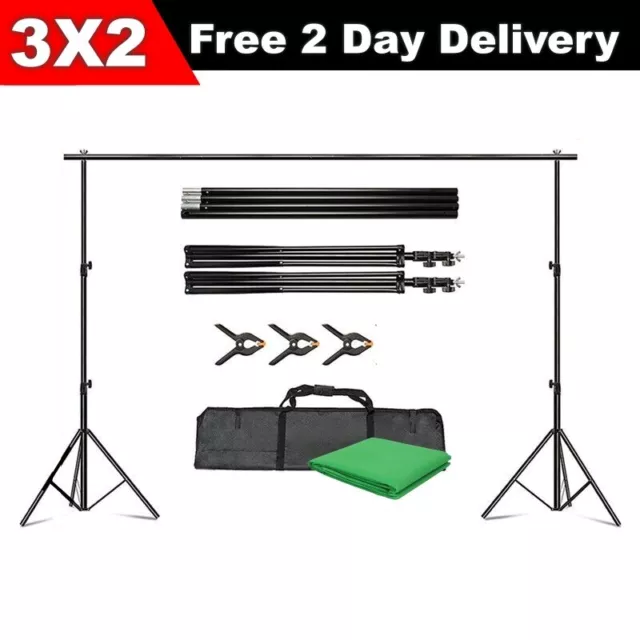 10FT 3×2M Large Backdrop Stand Kit Professional Photography Background Studio