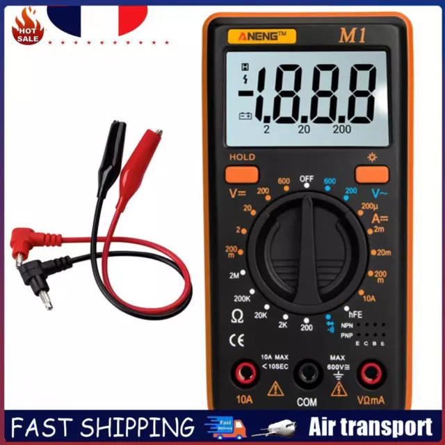 ANENG LCD Numérique Multimètre Tension/Courant/Résistance/PCI Mètre (Orange) FR