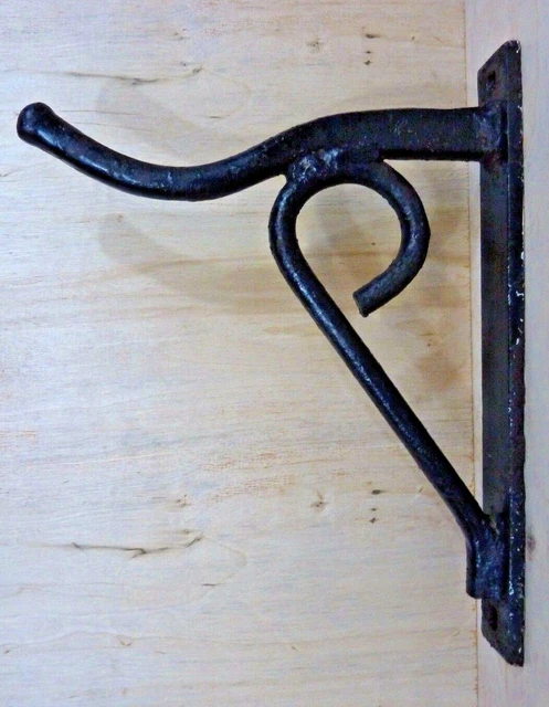 Old Heavy Duty Large Cast Iron Hook Hanger Bracket Assembly Hardware