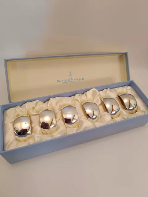 Newbridge Silver Ware - Silver Plated Boxed Napkin Rings x 6