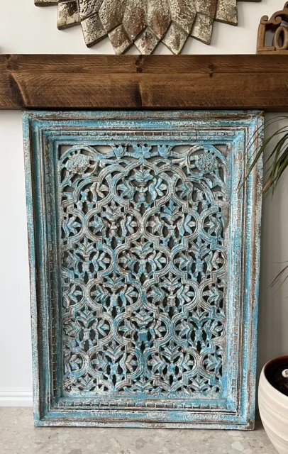 Antique Indian Carved Jali Wall Panel, Screens, Home And Living, Home Decor