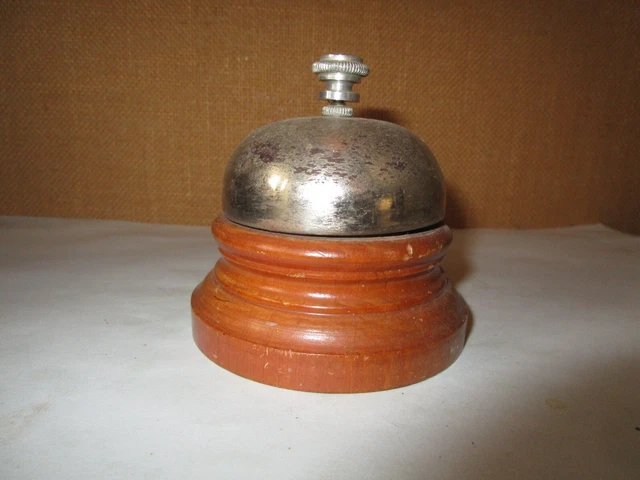 Sonnette De Table Maritime SEA-CLUB - Laiton Et Bois - Son Clair - Diamètre 13cm