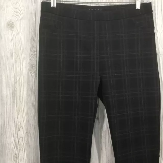 Sanctuary Runaway Retro Inspired Black Plaid Stretch High Waist Legging Pants XL 2