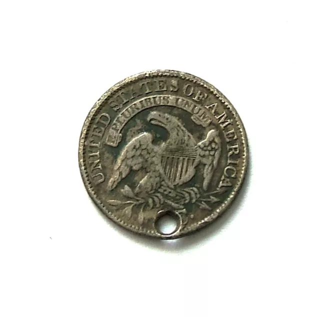 1835 Capped Bust Silver Half-Dime- Holed
