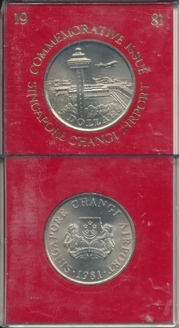Singapore / Singapur - 5 Dollars 1981 UNC - Gedenkausgabe, Flughafen Changi