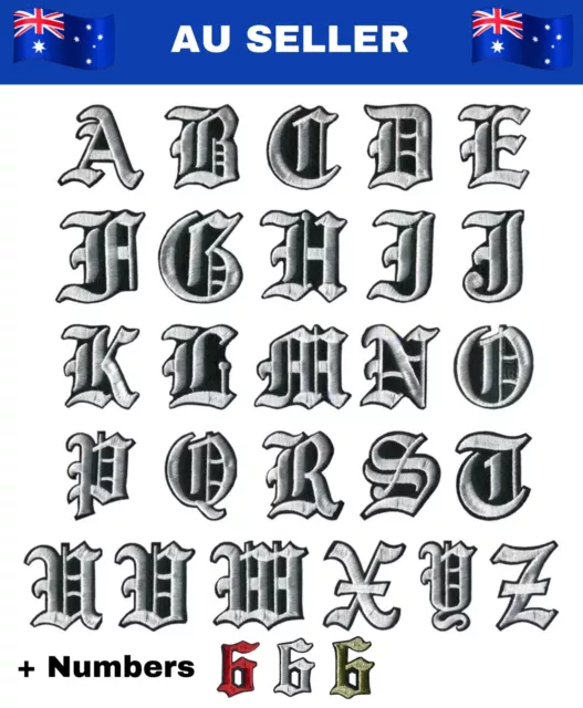 26 Alphabet English Letters Set Embroidered Patches Iron On Sew On Badge  Fabric