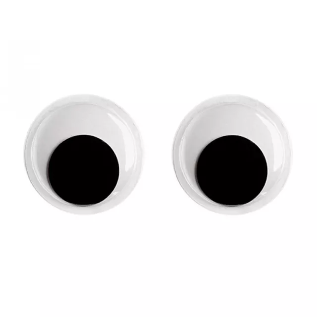 Wackelaugen Bastelaugen Rund 4 bis 30 mm Gößenwahl Weiß Goggly Eyes