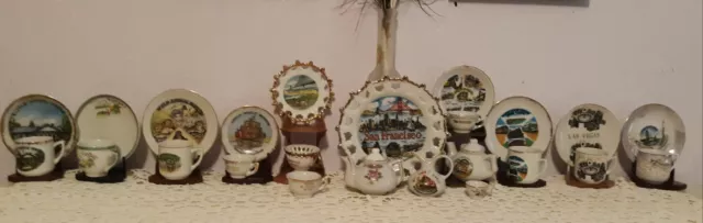 Lote de 33 piezas de mini tazas de té en miniatura platillos macetas crema Japón Inglaterra .R1
