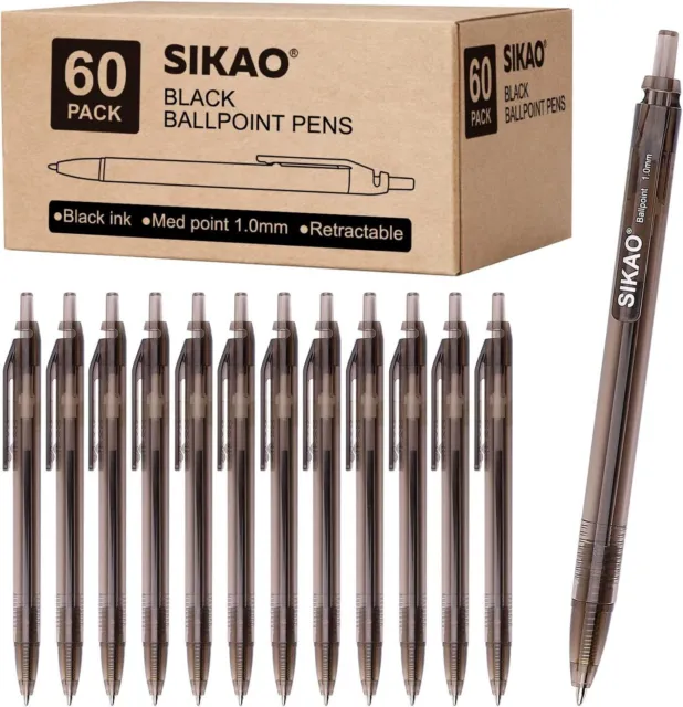 https://www.picclickimg.com/Y2oAAOSwa-JlkO87/SIKAW-Black-Loose-Pens-60-Pack-Retractable-Ballpoint.webp