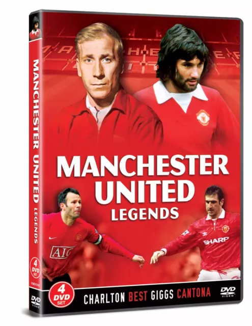 Manchester United Football Legends 4 Dvd Set Bobby Charlton Best Cantona Giggs