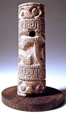 Pre-Columbian Engraved Camelid Bone Pendant W/Coa 2