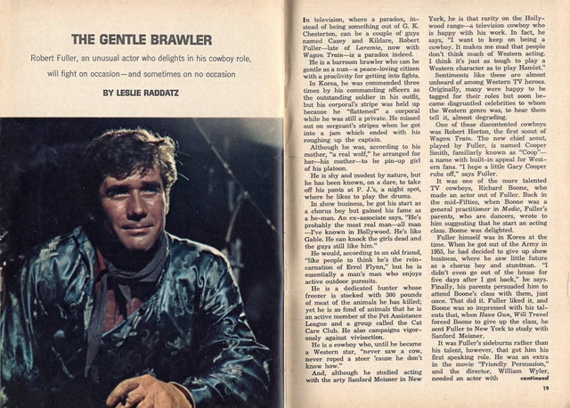 1963 Tv Article ~ Robert Fuller Wagon Train & Emergency 51 Series Unusual Actor 1963 Tv Article ~ Robert Fuller Wagon Train & Emergency 51 Series Unusual Actor