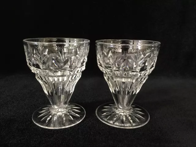 Pair John Walsh England Walsh Crystal Liqueur Glass Goblets, 3 1/4" T x 2 1/3" D