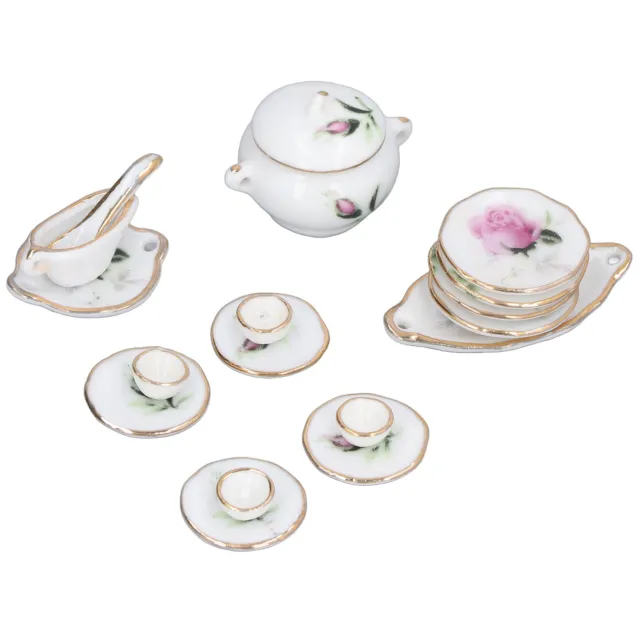 Dockhouse Kitchenware Dollhouse Porcelain Tea Cup Set 1:12 Exquisite Home Decor