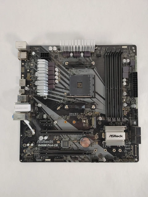 ASROCK B450M PRO4-CB AMD Socket AM4 DDR4 Desktop Motherboard £111.02 ...