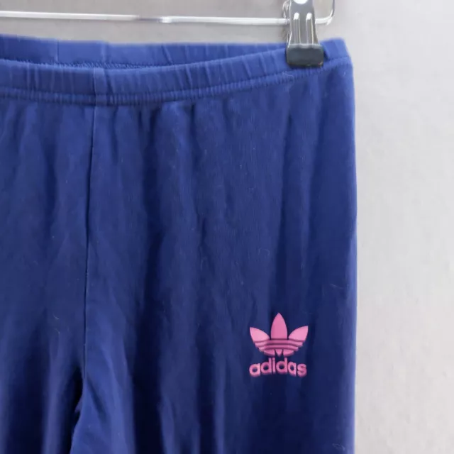 Leggings Adidas Ragazze 14-15 Anni Palestra Blu Regno Unito Logo Stampato Sport Abbigliamento Attivo Bambini 3