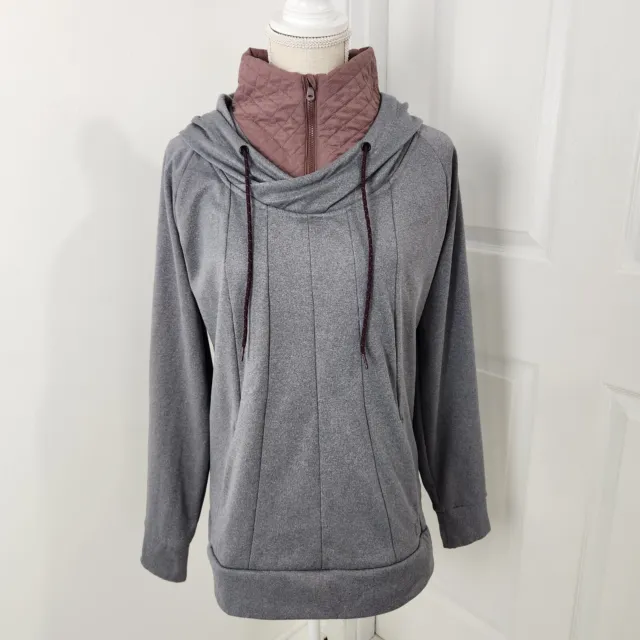 Noble Outfitters Hoodie Womens L Gray Quilted Zip Western Cowgirl Equestrian