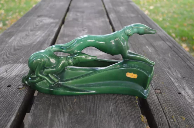 Royal Haeger Pottery Mid Century Planter Racing Hounds 1940's-50's