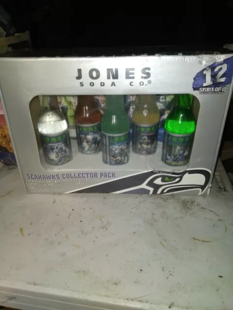 Jones Soda Co. Seattle Seahawks Collector Pack 5-12 FL. OZ Bottles RARE & SEALED