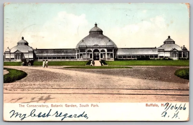 Conservatory Botanic Garden South Park Buffalo Undivided Back 1906 Postcard