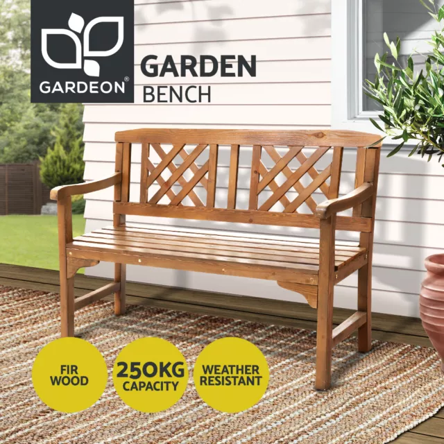 Gardeon Wooden Garden Bench Seat Outdoor Chair Patio Furniture Timber Lounge