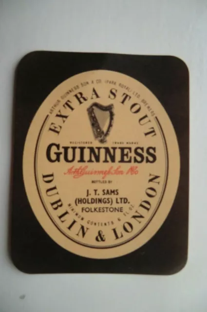 Mint Guinness Bottled By Sams Folkestone Kent Brewery Bottle Label