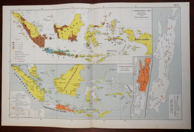 Dutch East Indies Indonesia Sumatra Java Borneo Celebes Timor c. 1925 Dutch map