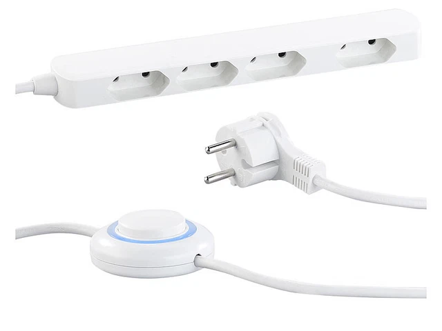 Bloc Multiprises "Usb 3,4A" (5 Prises, Protection Contre La Surtension, Prises Tournées À 45 - Foto 11