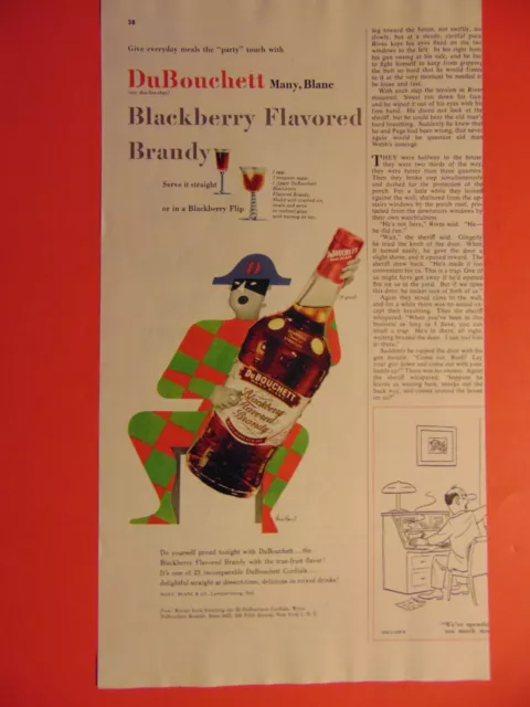 1953 DuBouchett Blackberry Flavored Brandy vintage print ad