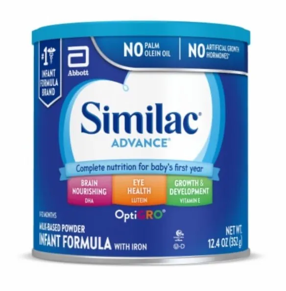Similac Advance Milk-Based Powder Infant Formula with Iron 12.4 oz Each (4 Pack)